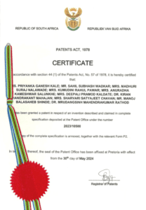 Dr. Kiran Chandrakant Mahajan patent by lexgin
