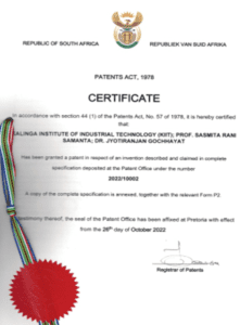 Kalinga Institute of Industrial Technology patent by lexgin