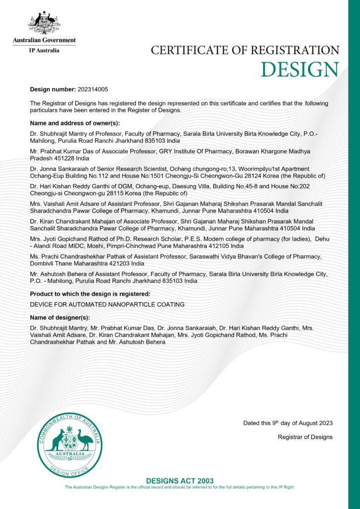 AUSTRALIA Registration Certificate page 0001 - lexgin patent filing